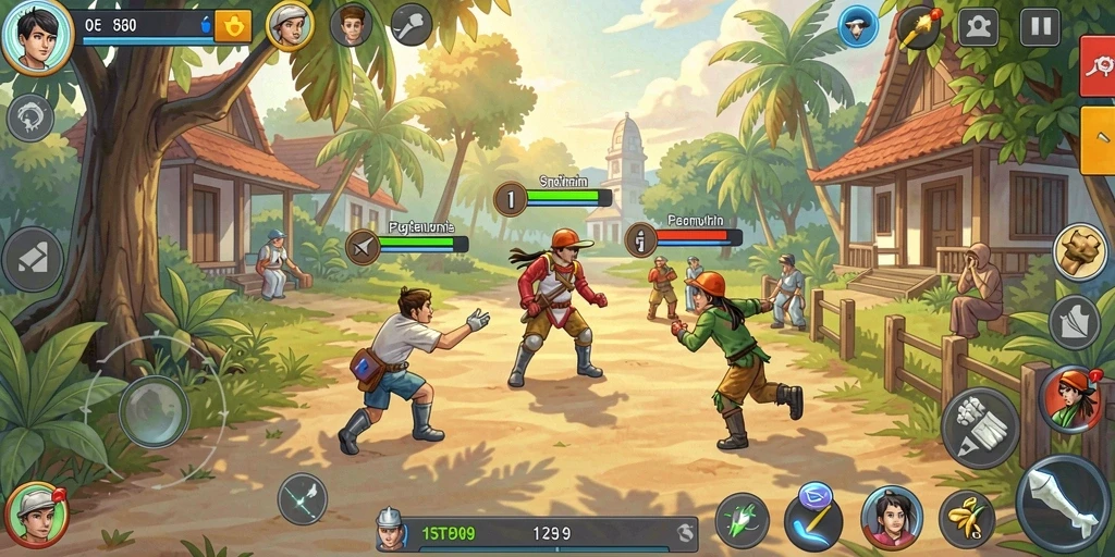 Screenshot aksi seru dari permainan QQ1221.