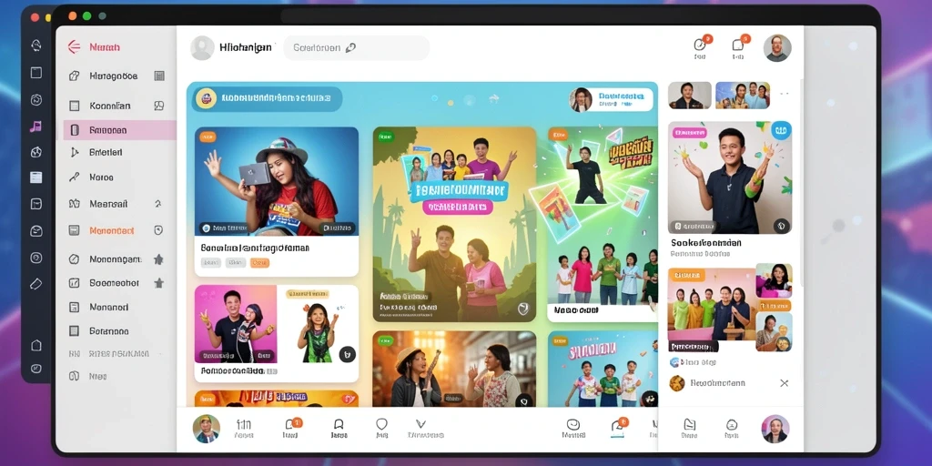 Screenshot menunjukkan fitur sosial yang memungkinkan interaksi antar pemain.
